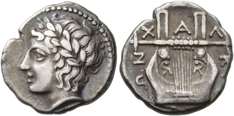 MACEDON, Chalkidian League. Circa 383/2 BC. Tetrobol (Silver, 15 mm, 2.36 g, 3 h...