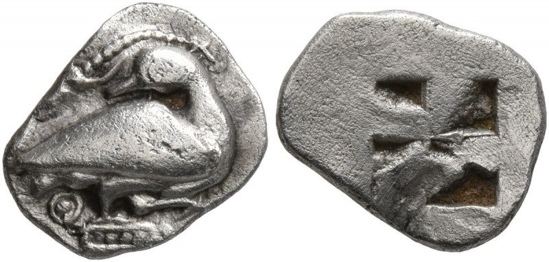 MACEDON. Eion . Circa 470-460 BC. Trihemiobol (Silver, 11 mm, 0.79 g). Goose sta...