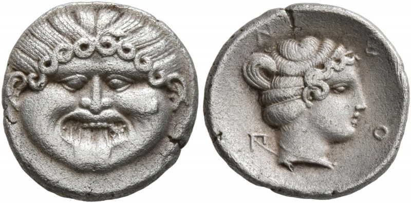 MACEDON. Neapolis . Circa 424-350 BC. Hemidrachm (Silver, 15 mm, 1.82 g, 9 h). F...
