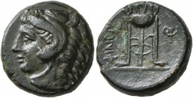 MACEDON. Philippoi . Circa 356-345 BC. Dichalkon (Bronze, 16 mm, 5.68 g, 5 h). Head of Herakles to left, wearing lion's skin headress. Rev. ΦΙΛΙΠΠΩΝ T...