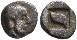 MACEDON. Skione . Circa 480-454/3 BC. Hemiobol (Silver, 6 mm, 0.30 g). Male head to right. Rev. Human eye within incuse square. AMNG III -. SNG ANS 71...