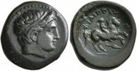 KINGS OF MACEDON. Philip II, 359-336 BC. Unit (Bronze, 20 mm, 5.67 g, 11 h), uncertain mint in Macedon. Diademed head of Apollo to right. Rev. ΦΙΛΙΠΠΟ...