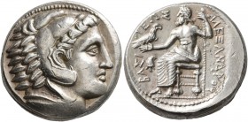 KINGS OF MACEDON. Alexander III ‘the Great’, 336-323 BC. Tetradrachm (Silver, 24 mm, 17.29 g, 3 h), Amphipolis, struck by Antipater under Philip III, ...