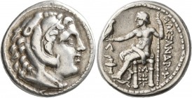 KINGS OF MACEDON. Alexander III ‘the Great’, 336-323 BC. Tetradrachm (Silver, 27 mm, 17.10 g, 4 h), Amphipolis, struck under Kassander, circa 317-298....