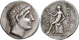 SELEUKID KINGS OF SYRIA. Antiochos I Soter, 281-261 BC. Tetradrachm (Silver, 29 mm, 17.08 g, 7 h), Seleukeia. Diademed head of Antiochos I to right. R...