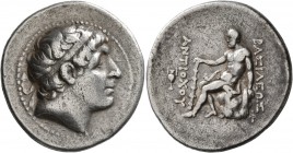 SELEUKID KINGS OF SYRIA. Antiochos II Theos, 261-246 BC. Tetradrachm (Silver, 32 mm, 16.74 g, 11 h), Myrina. Diademed head of Antiochos I to right. Re...