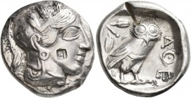 PHILISTIA (PALESTINE). Uncertain mint . mid 5th century-333 BC. Tetradrachm (Silver, 25 mm, 16.37 g, 9 h). Head of Athena to right, wrearing crested A...