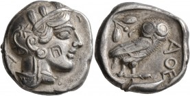 PHILISTIA (PALESTINE). Uncertain mint . mid 5th century-333 BC. Tetradrachm (Silver, 27 mm, 16.71 g, 9 h). Head of Athena to right, wrearing crested A...