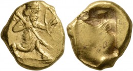 PERSIA, Achaemenid Empire. Time of Darios I to Xerxes II, circa 485-420 BC. Daric (Gold, 17 mm, 8.29 g), Sardes. Persian king or hero in kneeling/runn...