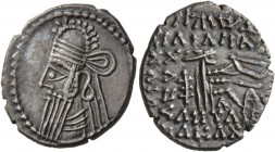 KINGS OF PARTHIA. Vologases IV, circa 147-191. Drachm (Silver, 20 mm, 3.20 g, 12 h), Ekbatana. Diademed and draped bust of Vologases IV to left, weari...