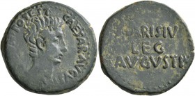 SPAIN. Emerita . Augustus, 27 BC-AD 14. As (Copper, 27 mm, 12.36 g, 7 h), P. Carisius, Legatus pro Praetore, 25-23. CAESAR AVGVST TRIBVN POTEST Bare h...