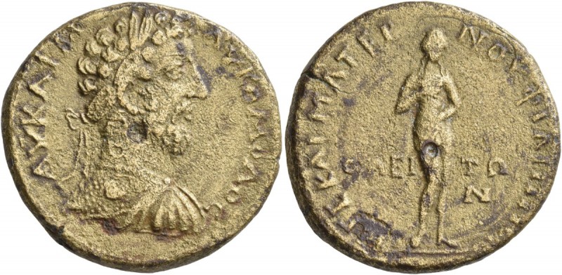 THRACE. Philippopolis . Commodus, 177-192. Tetrassarion (Orichalcum, 29 mm, 18.4...