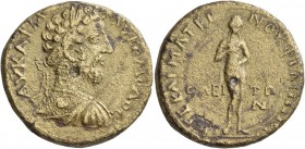 THRACE. Philippopolis . Commodus, 177-192. Tetrassarion (Orichalcum, 29 mm, 18.47 g, 7 h), Caecilius Maternus, legatus Augusti pro praetore provinciae...