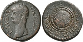 MACEDON. Koinon of Macedon . Nero, as Caesar, 50-54. Diassarion (Copper, 23 mm, 8.91 g). KAIΣAP NEPΩN Bare head of Nero to left. Rev. ΣΕΒΑΣΤΟΣ ΜΑΚΕΔΟΝ...