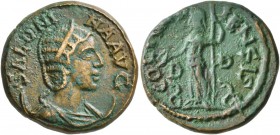 MACEDON. Dium . Salonina. Diassarion (Orichalcum, 23 mm, 8.94 g, 6 h). SALONINA AVG Draped bust of Salonia set on crescent to right. Rev. COL IVL DENS...