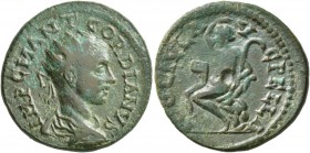 MACEDON. Pella . Gordian III, 238-244. Triassarion (24 mm, 8.93 g, 1 h). IMP C M ANT GORDIANVS Radiate, draped and cuirassed bust of Gordian III to ri...