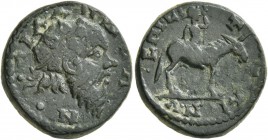 LYDIA. Silandus . Pseudo-autonomous issue. Hemiassarion (Bronze, 17 mm, 4.60 g, 12 h), Statius Attalianus, archon, time of Marcus Aurelius and Lucius ...