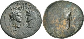 PHRYGIA. Laodicea ad Lycum . Pseudo-autonomous issue. Triassarion (Orichalcum, 26 mm, 10.16 g, 1 h), Homonoia with Smyrna, Anton. Polemon, son of Zeno...