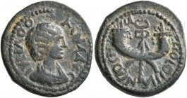 PISIDIA. Antiochia . Julia Domna, Augusta, 193-217. Assarion (?) (Bronze, 19 mm, 4.01 g, 6 h). IVLIA DOMNA AC Draped bust of Julia Domna to right. Rev...