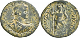 PISIDIA. Seleuceia . Gordian III, 238-244. Triassarion (Bronze, 25 mm, 9.33 g, 7 h). AY KAI MAP AN ΓOPΔIANOC CЄB Laureate, draped and cuirassed bust o...