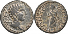 PISIDIA. Termessus Major . Pseudo-autonomous issue. Triassarion (?) (Bronze, 24 mm, 13.23 g), circa 3rd Century. TЄPMHCCЄWN Draped bust of Hermes to r...