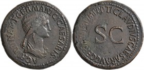 Agrippina Senior, wife of Germanicus, 5-33. Sestertius (Orichalcum, 38 mm, 29.35 g, 6 h), Rome, struck under Claudius, circa 50-54. AGRIPPINA M F GERM...