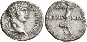Nero, 54-68. Hemidrachm (Silver, 14 mm, 1.79 g), Caesarea, Cappadocia, 58-60. NERO CLAVD DIVI [CLAVD F CAESAR AV]G GERMANI Laureate head of Nero to ri...