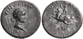 Galba, 68-69. Denarius (Silver, 17 mm, 3.31 g, 8 h), Tarraco (?), 68. HISPANIA Laureate and draped bust of Hispania to right; behind, two javelins and...