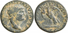Domitian, as Caesar, 69-81. As (Orichalcum, 24 mm, 6.90 g, 6 h), uncertain mint in Asia Minor, 77-78. CAESAR DOMITIANVS AVG F Laureate head of Domitia...