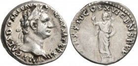 Domitian, 81-96. Denarius (Silver, 18 mm, 3.71 g, 6 h), Rome, 92-93. IMP CAES DOMIT AVG GERM P M TR P XII Laureate head of Domitian to right. Rev. IMP...