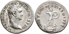 Domitian, 81-96. Denarius (Silver, 19 mm, 3.19 g, 5 h), Rome, 92-93. IMP CAES DOMIT AVG GERM PM TR P XII Laureate head of Domitian to right. Rev. IMP ...