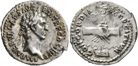 Nerva, 96-98. Denarius (Silver, 19 mm, 3.03 g, 6 h), Rome, 97. IMP NERVA CAES AVG P M TR P COS III P P Laureate head of Nerva to right. Rev. CONCORDIA...