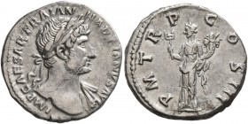 Hadrian, 117-138. Denarius (Silver, 18 mm, 3.47 g, 7 h), Rome, 120. IMP CAESAR TRAIAN HADRIANVS AVG Laureate bust of Hadrian to right, drapery on left...