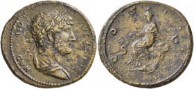 Hadrian, 117-138. As (Orichalcum, 25 mm, 8.20 g, 6 h), Rome, for Syria, 125-128. HADRIANVS AVGVSTVS Laureate and draped bust to right, seen from behin...