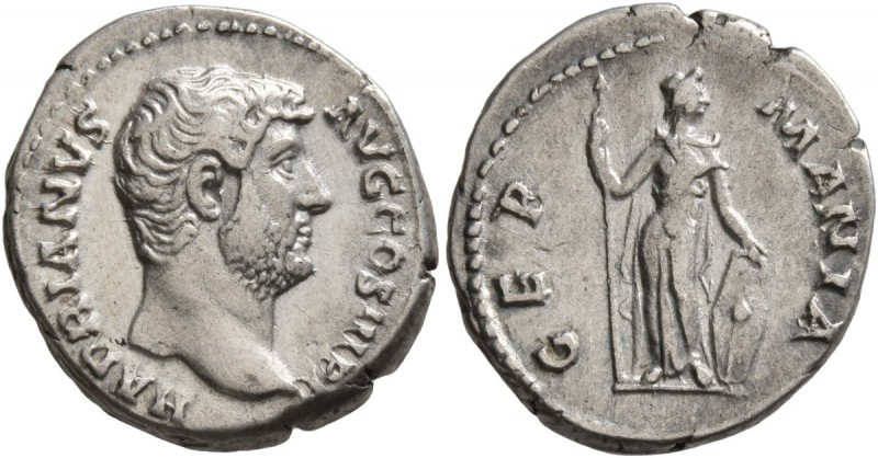Hadrian, 117-138. Denarius (Silver, 19 mm, 3.43 g, 6 h), Rome, 134-138. HADRIANV...