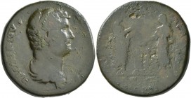 Hadrian, 117-138. Sestertius (Orichalcum, 29 mm, 23.45 g, 7 h), Rome, 134-138. HADRIANVS [AVG COS III P P] Bare-headed and draped bust of Hadrian to r...