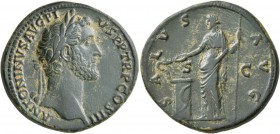 Antoninus Pius, 138-161. Sestertius (Orichalcum, 34 mm, 24.65 g, 12 h), Rome, 140-144. ANTONINVS AVG PIVS P P TR P COS III Laureate head of Antoninus ...