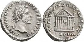 Antoninus Pius, 138-161. Denarius (Silver, 18 mm, 3.37 g, 6 h), Rome, 158-159. ANTONINVS AVG PIVS P P TR P XXII Laureate head of Antoninus Pius to rig...