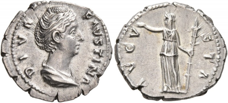 Diva Faustina Senior, died 140/1. Denarius (Silver, 19 mm, 3.47 g, 6 h), Rome, a...
