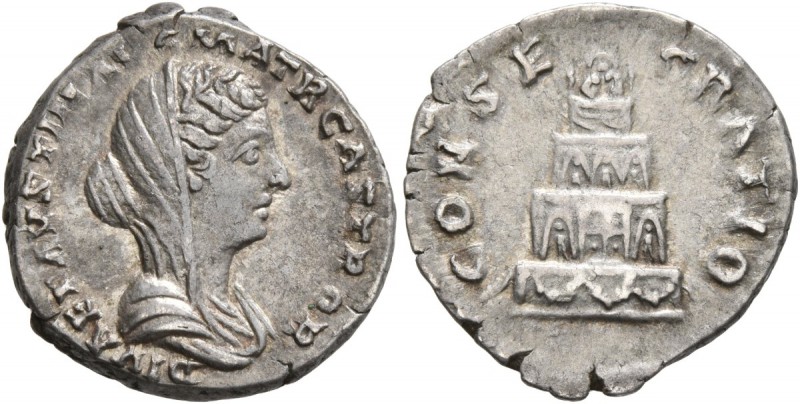 Diva Faustina Junior, died 175/6. Denarius (Silver, 19 mm, 3.26 g, 6 h), Rome, 1...
