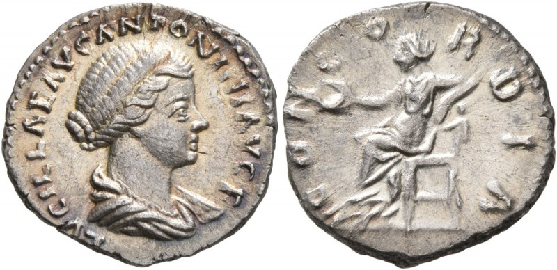 Lucilla, Augusta, 164-182. Denarius (Silver, 18 mm, 2.92 g, 12 h), Rome. LVCILLA...