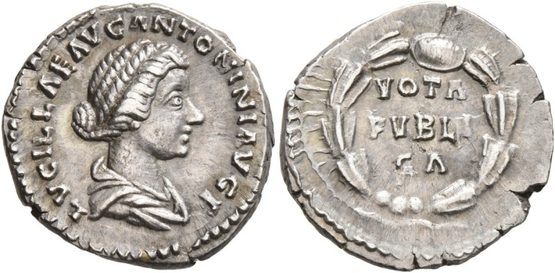 Lucilla, Augusta, 164-182. Denarius (Silver, 18 mm, 3.36 g, 6 h), Rome, 161-162....