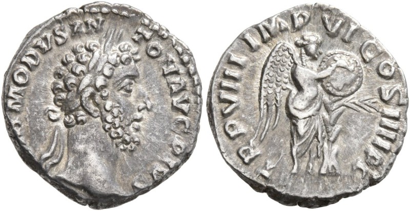 Commodus, 177-192. Denarius (Silver, 17 mm, 2.89 g, 6 h), Rome, 183. M COMMODVS ...