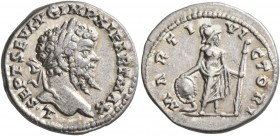 Septimius Severus, 193-211. Denarius (Silver, 19 mm, 3.66 g, 6 h), Laodicea, 198-202. L SEPT SEV AVG IMP XI PART MAX Laureate head of Septimius Severu...