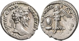 Septimius Severus, 193-211. Denarius (Silver, 19 mm, 2.95 g, 2 h), Laodicea, 198-202. L SEPT SEV AVG IMP XI PART MAX Laureate head of Septimius Severu...