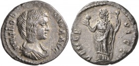 Julia Domna, Augusta, 193-217. Denarius (Silver, 17 mm, 2.86 g, 1 h), Emesa, circa 193-196. IVLIA DOMNA AVG Draped bust of Julia Domna to right. Rev. ...