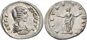 Julia Domna, Augusta, 193-217. Denarius (Silver, 20 mm, 3.48 g, 1 h), Laodicea, circa 199-207. IVLIA AVGVSTA Draped bust of Julia Domna to right. Rev....