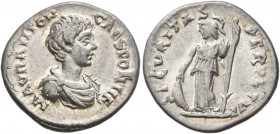 Caracalla, Caesar, 196-198. Denarius (Silver, 19 mm, 2.92 g, 12 h), Laodicea, 198. M AVR ANTON CAES PONTIF Bare-headed, draped and cuirassed bust of C...