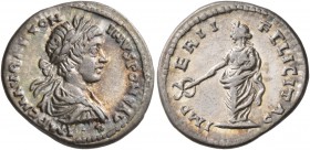 Caracalla, 198-217. Denarius (Silver, 19 mm, 2.90 g, 12 h), Laodicea, 198. IMP C M AVR ANTONINVS PONT AVG Laureate, draped and cuirassed bust of Carac...