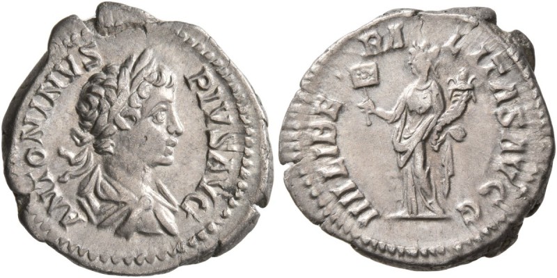 Caracalla, 198-217. Denarius (Silver, 19 mm, 3.44 g, 12 h), Rome, 201-206. ANTON...